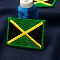 La bandera del país de Jamaica parche emblema nacional bordado hierro en, Bandera de Jamaica parche bordado