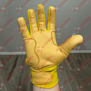 ถุงมือเบสบอลหนังวัวสีเหลืองน้ำหนักเบาใส่สบายปรับแต่งได้แบบมืออาชีพ - Product Image 2