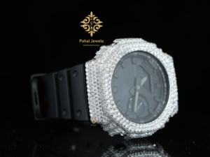 Custom GRA Bezel Case Moissanite <b>Watch</b> <b>Digital</b> Dial Display Fully Iced 925 Silver-Still Hip Hop Jewelry Pass Diamond Tester - Product Image 2