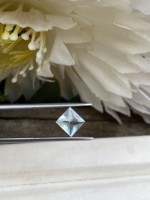 Aigue-marine naturelle carrée de 6mm, pierre aigue-marine à facettes pour la fabrication de bijoux 1.00 carat