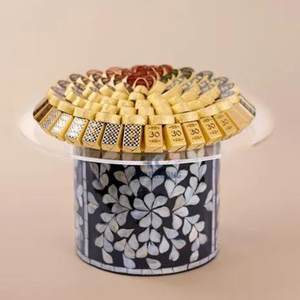 Plateau à chocolat incrusté de nacre de haute qualité, service de coquillages, support à gâteaux pour Ramadan et Eid Mubarak, vente en gros - Product Image 4
