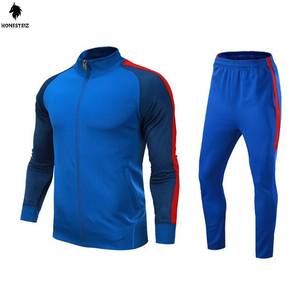 กางเกงวอร์มแบบนุ่มมีซิปสำหรับทุกเพศชุดวอร์ม2ชิ้นผ้าไนลอนและชุดวอร์มแขนเสื้อแบบยืดหยุ่นแบบด้านหน้าเรียบ - Product Image 1