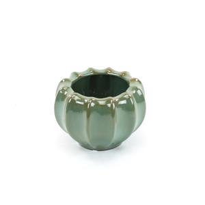 CPB2807PB - Jarrón Grande con Diseño Ondulado en Verde-Marrón - 6.6 W x 4.5 H - Product Image 1