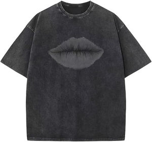 เสื้อยืดสำหรับผู้ชายทรงหลวมพิมพ์ลายเสื้อ100% ซักได้เสื้อแนวสตรีทเสื้อซักแบบกรดออกแบบได้ตามที่ต้องการ - Product Image 5