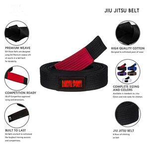 BJJ เข็มขัดผ้าฝ้ายฟอกสี100% A4 A2สำหรับผู้ใหญ่ A3พิมพ์โลโก้ฟรี - Product Image 4