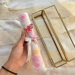 กล่องใส่เครื่องประดับแก้วใสทรงสี่เหลี่ยมกรอบโลหะสีทองสำหรับจัดระเบียบและจัดแสดง - Product Image 2