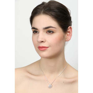Pendentif géométrique en argent sterling 925 pour femmes et filles, plaqué rhodium, turquoise ou zircon, or rose ou or 14 carats - Product Image 4