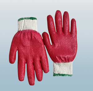 Guantes de trabajo de seguridad con revestimiento de goma vietnamita Anti-Corte Antideslizante Látex Semi-revestimiento Algodón reutilizable para protección de manos - Product Image 1