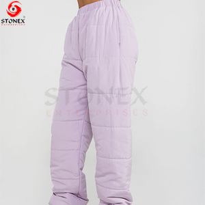 Pantalon d'hiver décontracté tendance en toile premium rembourrée, 100 % polyester écologique, style streetwear, avec cordon de serrage – Grande vente - Product Image 2