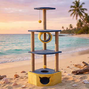 Amistar Medea Classic – Premium 4-Level Jute <b>Cat</b> Tree with <b>Tunnel</b>, Eco-Friendly Multi-Functional <b>Cat</b> Tower for All Size <b>Cats</b> - Product Image 1