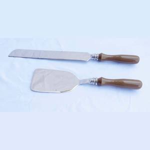 Manche en résine or rose ensemble de service à gâteau couteau à gâteau cuisine maison fête de mariage manche en acier inoxydable service à gâteau - Product Image 4