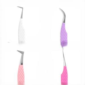 Pince à épiler à pointe en fibre de forme privée 45 90 degrés d'isolement Pince à épiler d'extension de cils Volume Pince à épiler - Product Image 2