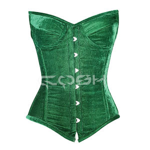 Corset bustier tendance en velours vert émeraude, haute compression, écologique, avec armatures en acier et bonnets à armatures – Fournisseur - Product Image 1