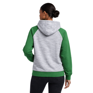 เสื้อฮู้ดแขนแร็กแลน Heather Grey 08 สำหรับชมรมนักศึกษาหญิง สีชมพู-เขียว สไตล์ลำลอง สำหรับฤดูหนาว - Product Image 2