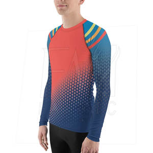 Profesional de fabricación de los hombres 100% Spandex/Nylon personalizable tela Rash Guard - Product Image 3