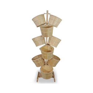 Estante de poste de madera de alta calidad de tendencia con cestas de almacenamiento Bushel para exhibición de mercado Hecho en Vietnam Mayoristas - Product Image 1