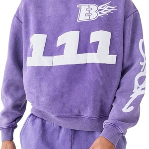 Ensemble décontracté deux pièces unisexe : Sweat-shirt oversize imprimé sur mesure et pantalon droit, 100 % coton - Product Image 5