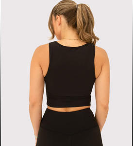 Vêtements de sport crop top sans couture côtelés personnalisés vêtements de sport pour femmes vente en gros - Product Image 5