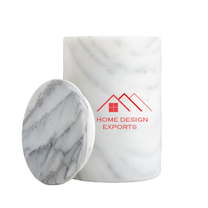 Ensemble de 3 boîtes cylindriques en marbre noir décoratives pour le stockage des aliments et des épices avec couvercle en bois hermétique - Product Image 4