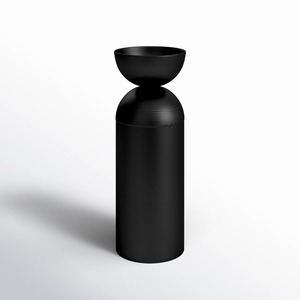 Support de bougie moderne en bois noir sculpté à la main, support de bougie géométrique contemporain pour la décoration de la maison, Noël - Product Image 5