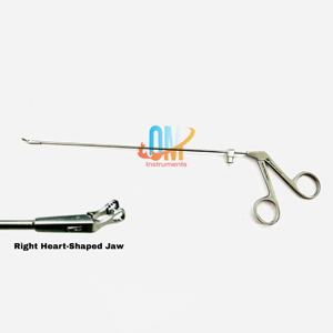 Pinzas microlaringeales 45° con mandíbula en forma de corazón, instrumento quirúrgico fino para cordón vocal y laringe, de acero inoxidable sólido de 22 cm |   OldMed - Product Image 1