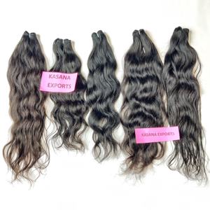 100% naturel cuticule aligné vierge brut indien noir femmes cheveux humains non transformés avec des vagues profondes lâches boucles Extensions de cheveux - Product Image 2