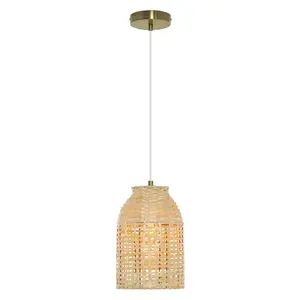 For Housing Decor Cheapest New Model Bamboo Rattan Jute Pendant Vintage Light Reflector In Vietnam