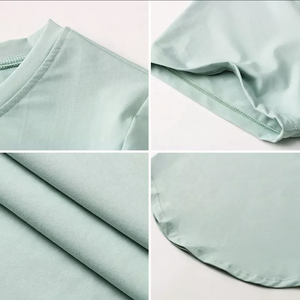 เสื้อยืดคอกลมมีสไตล์สำหรับผู้หญิงพร้อมผ้าเนื้อนุ่มน้ำหนักเบาแขนสั้นสวมใส่สบายเหมาะสำหรับใช้ในชีวิตประจำวันด้วยบริการ OEM - Product Image 6