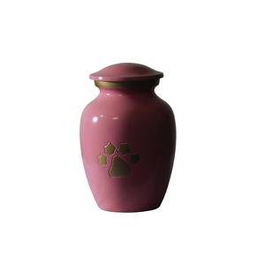 โกศอลูมิเนียมสำหรับงานศพสัตว์เลี้ยงพร้อมอุ้งเท้าพิมพ์สีทองและชมพูโกศโลหะสำเร็จรูปสำหรับขี้เถ้ามนุษย์ - Product Image 1