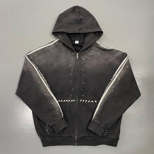 เสื้อฮู้ดแฟชั่นยูนิเซ็กซ์ ประดับคริสตัลวิบวับ สไตล์ฮิปฮอป สตรีทแวร์ ผ้าฟลีซคอตตอน 100% สำหรับฤดูหนาว ดีไซน์พรีเมียม - Product Image 1