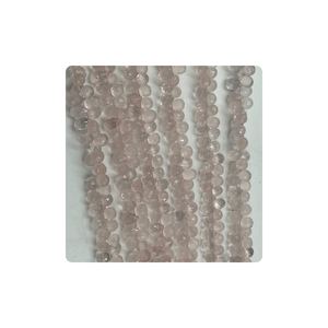 Cuentas de piedras preciosas de cuarzo rosa Natural de hebra de 8 pulgadas, lágrimas de Briolette facetadas para la fabricación de joyas - Product Image 3