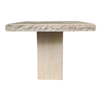 Table basse en travertin beige irrégulier, pierre naturelle, pour salon, salle à manger, table centrale, sur mesure, luxe moderne, résistante au feu