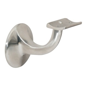 DENI Curved Support Handrail Bracket with 55 mm <b>Wall</b> <b>Plate</b> Diameter Stainless Steel Matt Finish Assistive Device - Product Image 1