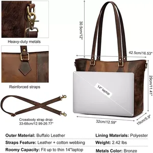 Quantité minimale de commande bas femmes sac à main en cuir/sac fourre-tout en cuir pour femmes dans le prix de vente entier/sac à main pour femmes mode fourre-tout sac en cuir - Product Image 3