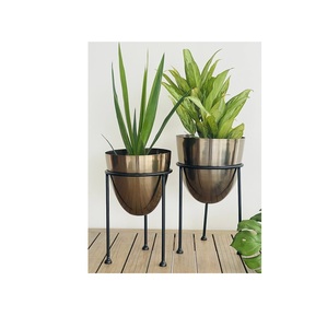 Macetero de Piso Moderno y Minimalista, Recubierto de Polvo de Aluminio, para Decoración de Interiores, Sala de Estar, Maceta para Flores, de Alta Tendencia y Popularidad - Product Image 1