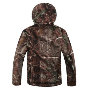 Chaqueta de Caza Impermeable con Camuflaje para Hombre, Chaqueta Táctica de Softshell con Forro Polar, Cortavientos para Senderismo al Aire Libre, Abrigo con Capucha de Camuflaje - Product Image 5