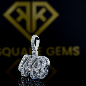 18K Rose Gold S925 Sterling Silver <b>Iced</b> <b>Out</b> <b>Chain</b> with Custom VVS Moissanite Pendant Hip Hop Style Men's & Women's Charms - Product Image 4