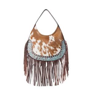 Bolso Hobo de Cuero Genuino con Cierre y Correa Única, Estilo Vintage, Estampados de Animales, Moda Occidental para Mujer, Superventas - Product Image 1