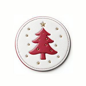 ที่รองแก้วหนัง PU สลักลายนูนปั๊มทองโลโก้แบรนด์กาแฟของขวัญคุณภาพสูง - Product Image 4