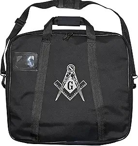 Masonic <b>Apron</b> Carrying Case - Lightweight Soft <b>Black</b> - Imitation Leather - Masonic Regalia <b>Apron</b> Case (Provincial) - Product Image 5