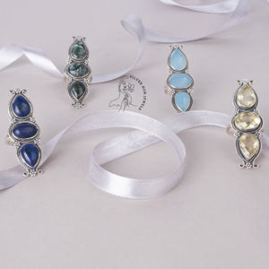 Ttractive nique tylish 2023. atest. hree. emstone. 925. terling. ilver. Ing. eautiful. - Product Image 3