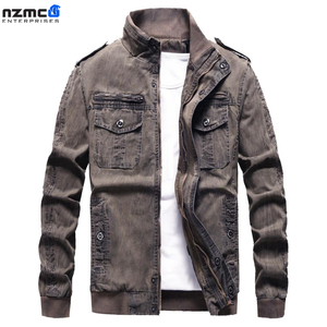 Nueva mejor venta al por mayor de invierno largo recubierto sin cuello a prueba de viento chaqueta de mezclilla Casual de los hombres de bajo precio de color personalizado - Product Image 3