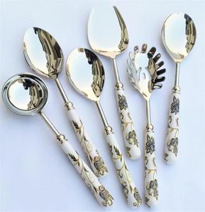 Ensemble de couverts de luxe en acier inoxydable couleur argent miroir ensemble de couverts vaisselle lavable au lave-vaisselle ensemble de couverts - Product Image 2