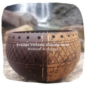 Tazón de cáscara de coco/Tazón de cáscara de coco grabado con logotipo hecho de cáscara de coco de alta calidad en Vietnam para guardar alimentos, batidos - Product Image 5