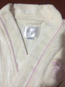 Albornoz de algodón blanco rizo - Product Image 3