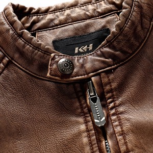 Veste d'hiver en cuir pour hommes Manteaux pour hommes Vêtements pour hommes Manteaux Faux cuir Vintage Biker Windproof Hot Jacket - Product Image 3