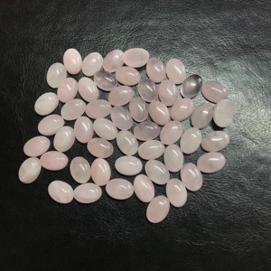 IGI certifié AAA Grade 8x10mm ovale naturel rose Rose Quartz Cabochon haute qualité lâche calibré perle de cristal pour bijoux - Product Image 3