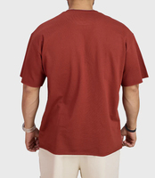 T-shirt décontracté pour homme, coupe carrée, blanc uni, épais, doux, 60% coton 40% polyester, tricoté, bords bruts, coupe classique, écologique, séchage rapide