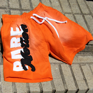 Short de gym unisexe en coton épais de style vintage Short de fitness décontracté pour hommes Haut de gamme Sweat respirant French Terry Fleece Distressed Edge - Product Image 1