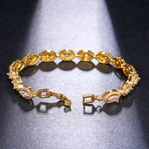 Quantité minimale de commande 2 pièces en gros Zircon princesse coupe argent classique fête de mariage Bracelet de Tennis pour la mariée - Product Image 4